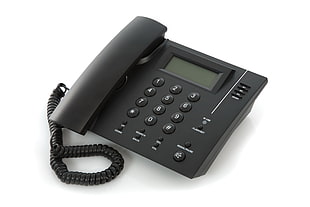 photo of black home telephone turned off HD wallpaper